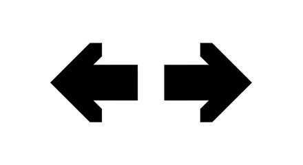 Two arrows pointing in opposite directions isolated on transparent background