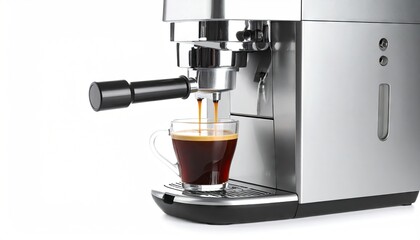 Espresso machine pouring coffee