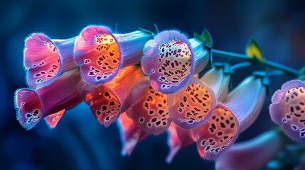 close up photograph of a blooming foxglove flower 