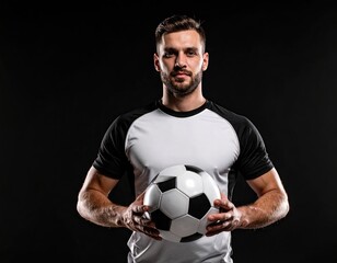 Man holding soccer ball