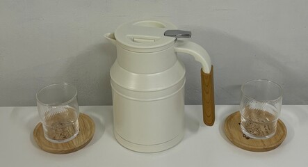 A jar with cups