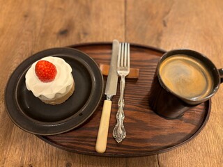 dessert with coffee