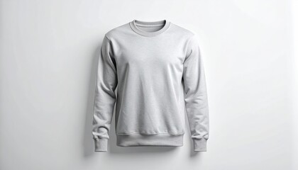 Blank gray sweatshirt on white background