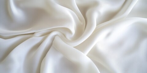 Obraz premium Smooth folds of ivory silk fabric.