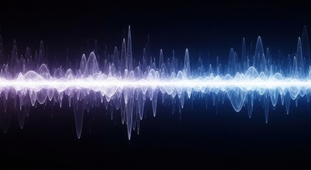 Abstract Sound Waveform Visualization with Glowing Particles and Dark Background