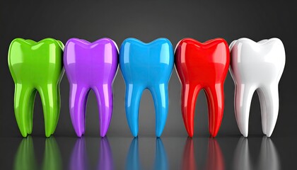 Colorful teeth in a row