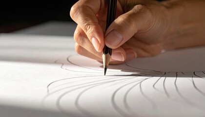 Hand drawing with pencil on paper