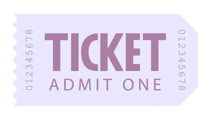 Admit one ticket, admit one ticket isolated