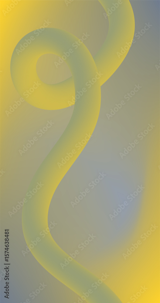 Poster abstract background with curves and lines in green and aqua colors gradient design vertical wallpape