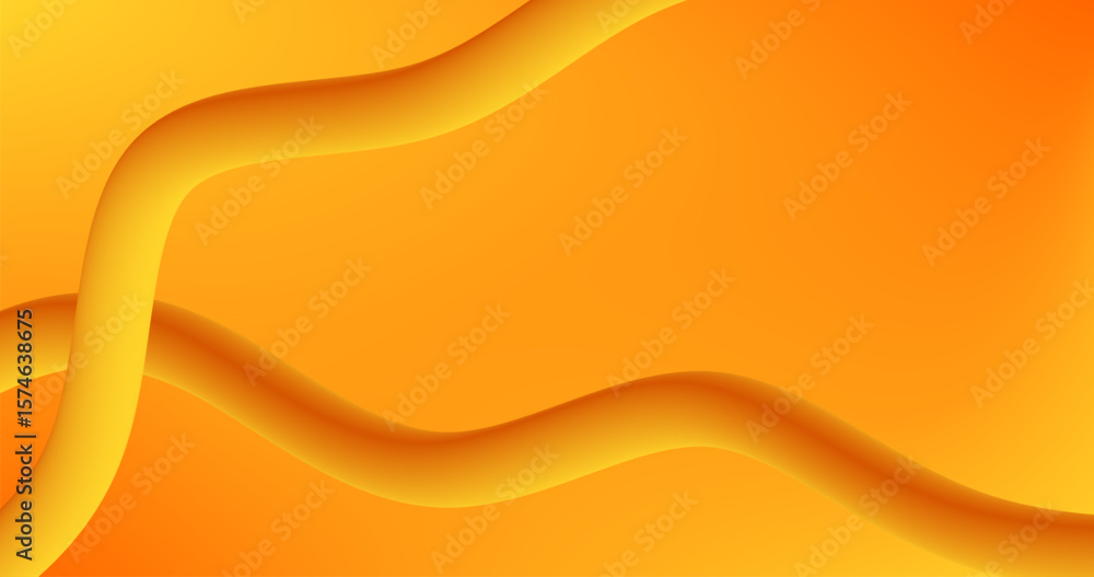 Poster gradient abstract orange yellow background with fluid pipe vector illustration design