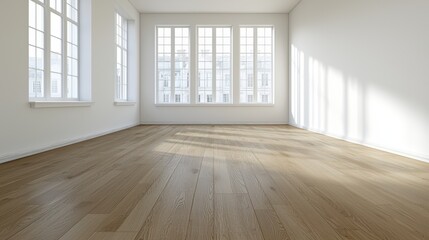 A minimalistic yet visually striking 3D empty room for product photography, with a focus on clean lines and generous copy space