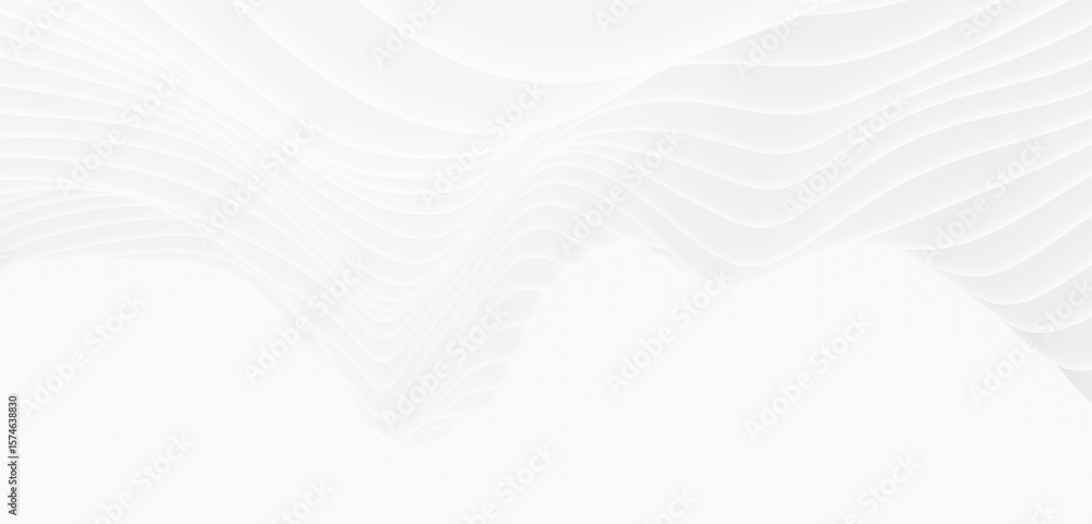 Poster abstract white background curved pattern in design 3d render