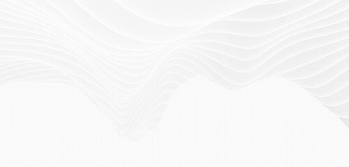 Abstract white background curved pattern in design 3d render