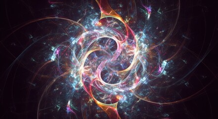Abstract Fractal Energy Swirl Cosmic Nebula