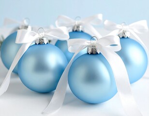 Festive light blue ornaments
