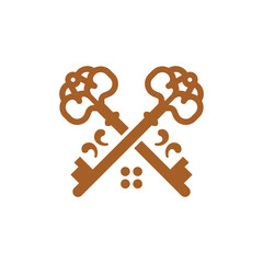 Logo design of a house with keys incorporated into the design, representing property access, security, and real estate services in a clean and professional style.

