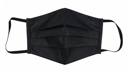 Black pleated face mask