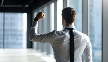 Businessman celebrating success