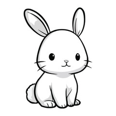 Obraz premium Cute Minimalist Bunny Line Art Icon