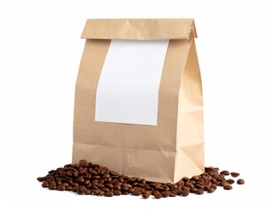 Brown paper coffee bag