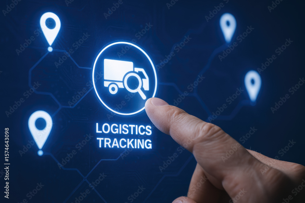 Poster efficient supply chain management is enhanced through digital tracking enabling route monitoring and