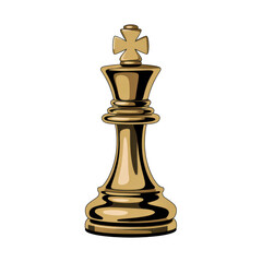 Fototapeta premium PNG golden chess king, highly detailed, photorealistic, intricate design, reflective surface, dramatic lighting, cinematic composition, octane render, hyper-realistic 