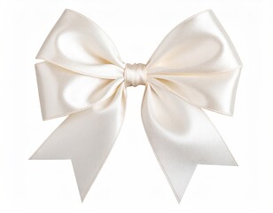 Elegant cream satin ribbon bow