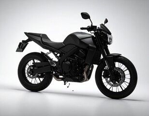 Black motorcycle, studio shot