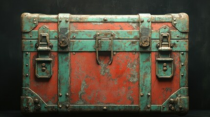 Rusty, vintage, travel trunk