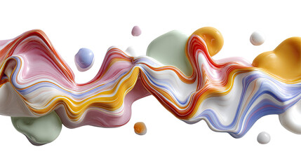 Vibrant Flow: An artistic rendering showcasing a captivating display of swirling, colorful liquids, each hue smoothly blending together.