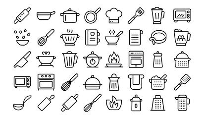 Naklejka premium Kitchen icon set,