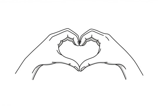 Creative graphic depicting two hands forming a heart shape, ideal for love, romance, or health-related concepts and designs.
