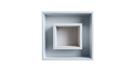 Nested Cube: A minimalist study in form, showcasing a smaller cube nested within a larger, creating an intriguing play of space, shadow, and texture.