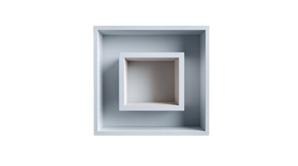 Nested Cube: A minimalist study in form, showcasing a smaller cube nested within a larger, creating an intriguing play of space, shadow, and texture.