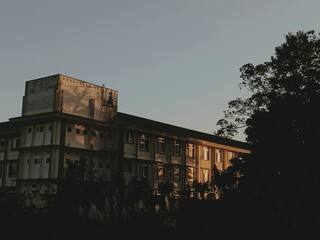 An abandoned or derelict building with a grunge aesthetic.