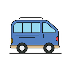 van color line icon with white background vector stock illustration