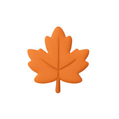 Maple Leaf 3D icon - Warm Autumn Harvest 3D Clay Icon Set