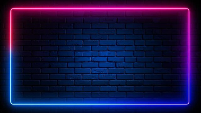 Neon brick wall