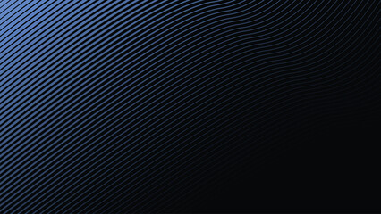 Dark Blue Gradient Background with Curved Striped Line Pattern for Modern and Elegant Design