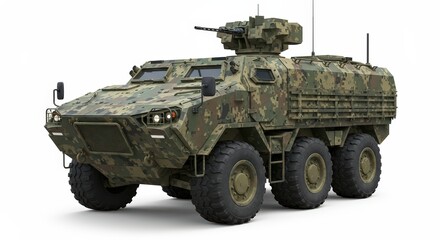 Camouflaged Military Armored Vehicle