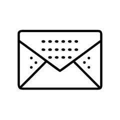 Envelope icon with dotted details in minimalist design  