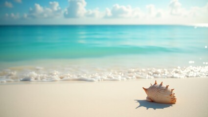 focused shell on the beach