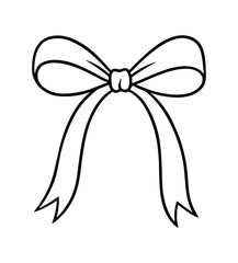 Hand-drawn bows with flowing ribbons are a beautiful symbol of love and celebration, perfect for any holiday gift or decoration design