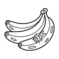 A simple black-and-white line sketch of a banana