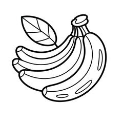 A simple black-and-white line sketch of a banana