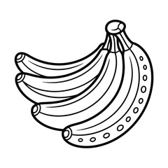 A simple black-and-white line sketch of a banana