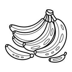 A simple black-and-white line sketch of a banana