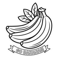 A simple black-and-white line sketch of a banana