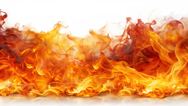 Dynamic Fire Flames Overlay with Transparent Background for Graphic Design