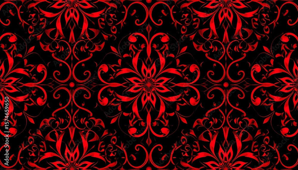 Aufkleber this is a dynamic red pattern set against a striking black background that captivates the eye
